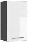Vicco H&auml;ngeschrank, Wei&szlig; Hochglanz, Anthrazit, Holzwerkstoff, 2 F&auml;cher,