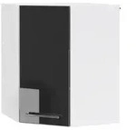 Vicco Eckh&auml;ngeschrank, Schwarz Hochglanz, Wei&szlig;, Holzwerkstoff, 3 F&auml;cher,