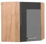 Vicco Eckh&auml;ngeschrank, Schwarz Hochglanz, Honigeiche, Holzwerkstoff, 1 F&auml;cher,