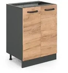 Vicco K&uuml;chenunterschrank, Honigeiche, Anthrazit, Holzwerkstoff, 1 F&auml;cher,