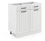 Vicco K&uuml;chenunterschrank, Wei&szlig;, Wei&szlig;, Holzwerkstoff, 1 F&auml;cher, 2 Schubladen,