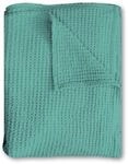 Baumwoll Waffelpiqu&eacute; Decke petrol 75 x 120 cm