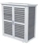 Leco Holz Gartenschrank "Momo",grau-wei&szlig;,87 x 47 x 95 cm (L x B x H)