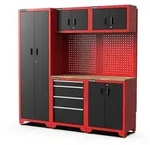 Feistos Hochschrank "Juno 2",schwarz/rot,198 x 46 x 198 cm