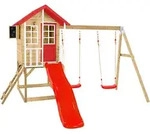 Zwerkules Holzspielhaus / Stelzenhaus "Lolla 3",natur /rot,