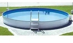 Steinbach Stahlwand Swimming Pool "Styria rund",sandfarbene Poolfolie,&Oslash; 400 x 120 cm