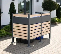 Westmann WMJGBF03-4S-120-W-2, Westmann M&uuml;lltonnenverkleidung Planum 2er Box, grau /