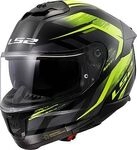 LS2 FF808 Stream II Fury, Integralhelm - Schwarz/Dunkelgrau/Neon-Gelb - XS