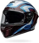 Bell Race Star DLX Flex Xenon, Integralhelm - Schwarz/Wei&szlig;/Hellblau/Rot - S