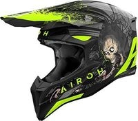 Airoh Wraaap Darkness, Motocrosshelm - Matt Schwarz/Grau/Neon-Gelb - XS