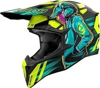 Airoh Wraaap Cyber, Motocrosshelm - Matt Schwarz/Neon-Gelb/T&uuml;rkis - XS