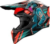 Airoh Wraaap Cyber, Motocrosshelm - Schwarz/Orange/Petrol - XS