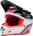 Bell 7163822, Bell Moto-9S Flex Merchant, Motocrosshelm - Wei&szlig;/Schwarz/Rot - L
