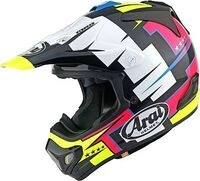 Arai MX-V EVO Battle, Motocrosshelm - Schwarz/Wei&szlig;/Neon-Gelb/Rot - XS