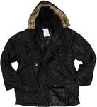 Mil-Tec US Flieger Parka N3B, Textiljacke - Schwarz - S