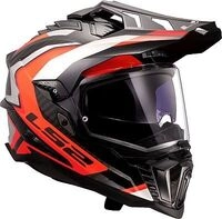 LS2 MX701 Explorer Carbon Frontier II, Endurohelm - Schwarz/Orange/Grau - XS