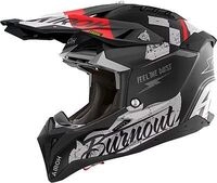 Airoh Aviator 3 Burnout, Motocrosshelm - Matt Schwarz/Grau/Rot - XS