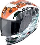 Scorpion EXO-JNR Air The4elements, Integralhelm Kinder - Wei&szlig;/Blau/Orange/Grau - L