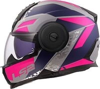 LS2 FF902 Scope II Oxyd, Klapphelm - Matt Grau/Dunkelblau/Pink - XXL