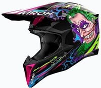Airoh Wraaap Music, Motocrosshelm - Schwarz/Gr&uuml;n/Blau/Pink - XS