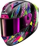 Shark Aeron Fawn, Integralhelm - Schwarz/Gelb/Pink/Blau - L