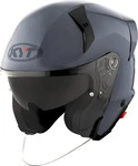 KYT Y6TJ00W1.7, KYT TTR-JET Plain, Jethelm - Grau - XXL