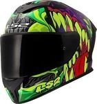 LS2 FF820 Rapid III Lycant, Integralhelm - Purplblack/Lila/Gr&uuml;n/Rote - XXS