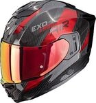 Scorpion EXO-1500 Carbon Air Platted, Integralhelm - Schwarz/Rot - XXL