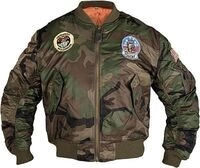 Mil-Tec MA1 Flieger, Textiljacke Kinder - Oliv/Braun/Schwarz - XXS