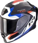 Scorpion EXO-R1 Evo Carbon Air Propel, Integralhelm - Schwarz/Wei&szlig;/Rot/Blau - XL