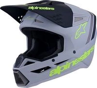 Alpinestars S-M3 Radium, Motocrosshelm - Matt Grau/Schwarz/Neon-Gelb - XS