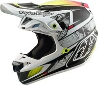 Troy Lee Designs SE5 Carbon Lined Up, Motocrosshelm - Wei&szlig;/Schwarz/Neon-Gelb/Pink -