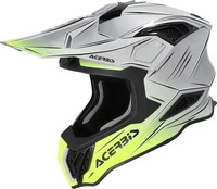 Acerbis 0026905.290.062, Acerbis Airstrike-X, Motocrosshelm - Hellgrau/Neon-Gelb - S