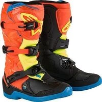 Alpinestars Tech 3S, Stiefel Jugend - Neon-Orange/Neon-Gelb/Schwarz/Blau - 5 US