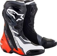 Alpinestars Supertech R, Stiefel - Schwarz/Neon-Rot/Wei&szlig;/Grau - 48 EU
