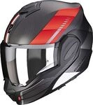 Scorpion EXO-Tech Evo Carbon Genus, Modularhelm - Matt Schwarz/Grau/Rot - S