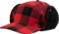 Brandit Lumberjack Winter, Kappe - Rot/Schwarz - Einheitsgr&ouml;&szlig;e