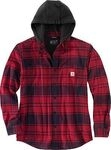 Carhartt Flannel-Fleece, Kapuzen-Hemd/Jacke - Rot/Schwarz (R09) - XL