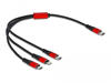 DELOCK DELOCK-86710, DELOCK Delock USB Ladekabel 3 in 1 - 0,3m - Apple Kabel Schwarz