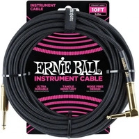 Ernie Ball EB6081, Ernie Ball EB6081 Instrumentenkabel 3 m Schwarz