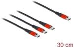 DELOCK USB-C Ladekabel 3 in 1 - 0,3m Apple Kabel Schwarz