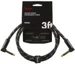 Fender Deluxe Tweed Patch Cable BLK 90 cm Winkelklinkestecker 6,35mm TS/