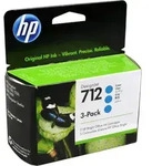 3 HP Tinten 3ED77A 712 Multipack cyan