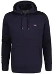 GANT Herren Hoodie - REGULAR SHIELD HOODIE, Kapuzen-Sweatshirt, Baumwoll-Mix Blau / S