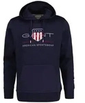 GANT Herren Hoodie - REGULAR ARCHIVE SHIELD HOODIE, Kapuzen-Sweatshirt, Logo Blau S
