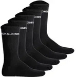 JACK&JONES Herren Tennissocken 5er Pack - JACBASIC LOGO TENNIS SOCK, One Size Schwarz