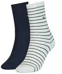 TOMMY HILFIGER Damen Socken im Pack - Women's Patterned Styles Dunkelblau/Wei&szlig; 35-38