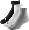 PUMA Unisex Socken, 3er Pack - Quarter, Sneaker Schwarz/Weiß/Grau 35-38