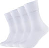 Camano Unisex Socken - Soft Socks, einfarbig, 4er Pack Weiß 35-38