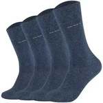 Camano Unisex Socken - Soft Socks, einfarbig, 4er Pack Blau 39-42